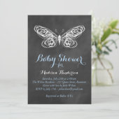 Chalkboard Butterfly Baby shower Uitnodiging - bla (Staand voorkant)