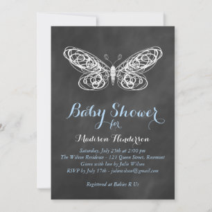 Chalkboard Butterfly Baby shower Uitnodiging - bla