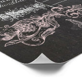 Chalkboard Butterfly  huwelijkscertificaat Poster (Hoek)