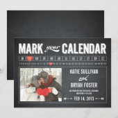 Chalkboard Calendar Photo Save the Date Cards (Voorkant / Achterkant)