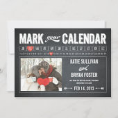 Chalkboard Calendar Photo Save the Date Cards (Voorkant)
