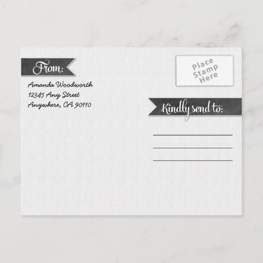 Chalkboard Calendar Photo Save the Date Cards Aankondigingskaart (Achterkant)