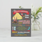 Chalkboard Camping Baby Douche Uitnodigingen (Staand voorkant)