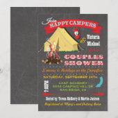 Chalkboard Camping Koppels Douche Uitnodigingen (Voorkant / Achterkant)