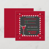 Chalkboard Candy Cane Lijst Cocktail Holiday Kaart (Voorkant / Achterkant)