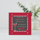 Chalkboard Candy Cane Lijst Cocktail Holiday Kaart (Staand voorkant)
