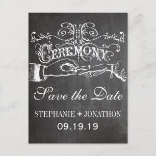 Chalkboard Ceremony  Save the Date Aankondigingskaart
