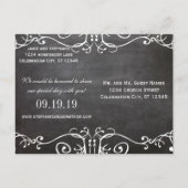Chalkboard Ceremony Save the Date Aankondigingskaart (Achterkant)