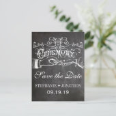 Chalkboard Ceremony Save the Date Aankondigingskaart (Staand voorkant)