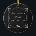 Chalkboard Chal Personalized Name Ornament<br><div class="desc">Pas uw aangepaste versiering aan met jouw naam en het jaar! Ideaal kerstcadeau voor elk familielid of vriend!</div>