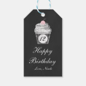 Chalkboard Chalk Cupcake Verjaardagscadeau Label Cadeaulabel (Voorkant)