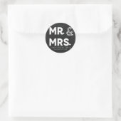 Chalkboard Chalk de heer Mrs Wedding Verloving Fav Ronde Sticker (Tas)