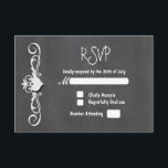 Chalkboard Chalk HeartWedding RSVP kaart uitnodigi<br><div class="desc">Chalkboard Chalk HeartWedding RSVP kaart uitnodiging.</div>