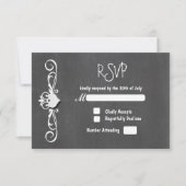 Chalkboard Chalk HeartWedding RSVP kaart uitnodigi (Voorkant)
