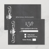 Chalkboard Chalk HeartWedding RSVP kaart uitnodigi (Voorkant / Achterkant)
