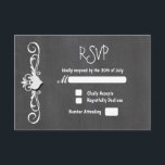Chalkboard Chalk HeartWedding RSVP-kaartuitnodigin RSVP Kaartje<br><div class="desc">Chalkboard Chalk HeartWedding RSVP-kaartuitnodiging.</div>