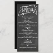 Chalkboard Chalk Look Elegant Wedding Menu Kaart (Voorkant / Achterkant)