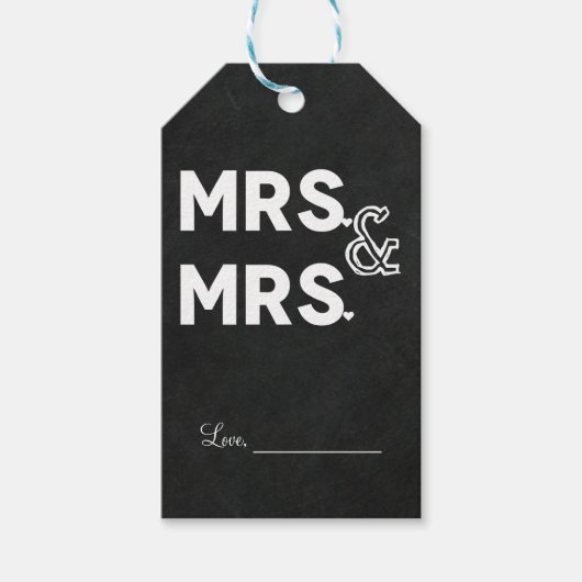 Chalkboard Chalk Mr. en mevrouw Wedding Verloving Cadeaulabel (Voorkant)
