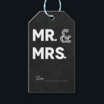 Chalkboard Chalk Mr. en mevrouw Wedding Verloving Cadeaulabel<br><div class="desc">Pas aan hoe u wilt. Overeenkomende objecten beschikbaar.</div>