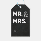 Chalkboard Chalk Mr. en mevrouw Wedding Verloving Cadeaulabel (Voorkant)