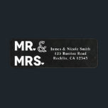 Chalkboard Chalk Mr. en mevrouw Wedding Verloving Etiket<br><div class="desc">Pas aan met om het even welke tekst. Overeenkomende objecten beschikbaar.</div>