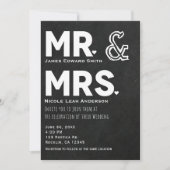 Chalkboard Chalk Mr. en mevrouw Wedding Verloving Kaart (Voorkant)