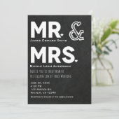 Chalkboard Chalk Mr. en mevrouw Wedding Verloving Kaart (Staand voorkant)