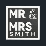 Chalkboard Chalk Mr. en mevrouw Wedding Verloving Servet<br><div class="desc">Personaliseer met of zonder tekst voor om het even welke gebeurtenis.</div>