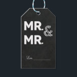 Chalkboard Chalk MR en MR Gay Wedding Verloving Cadeaulabel<br><div class="desc">Pas aan hoe u wilt. Overeenkomende objecten beschikbaar.</div>