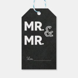 Chalkboard Chalk MR en MR Gay Wedding Verloving Cadeaulabel