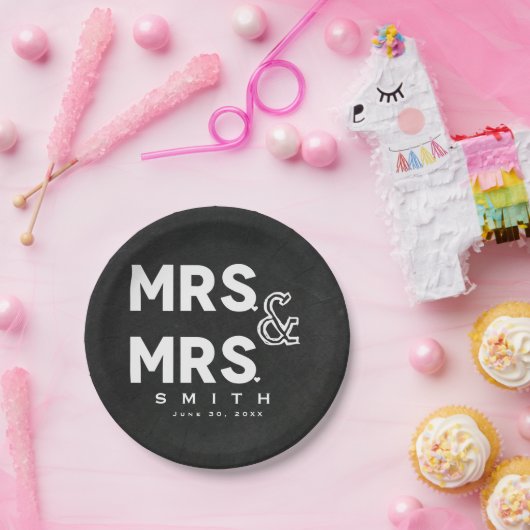 Chalkboard Chalk MR en MR Gay Wedding Verloving Papieren Bordje (Feest)