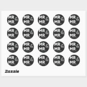 Chalkboard Chalk MR en MR Gay Wedding Verloving Ronde Sticker (Vel)