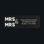 Chalkboard Chalk Mrs & Mrs Wedding Verloving Etiket<br><div class="desc">Chalkboard Chalk Mrs & Mrs Wedding Verloving Labels</div>