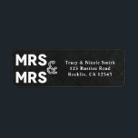 Chalkboard Chalk Mrs & Mrs Wedding Verloving Etiket<br><div class="desc">Chalkboard Chalk Mrs & Mrs Wedding Verloving Labels</div>