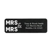 Chalkboard Chalk Mrs & Mrs Wedding Verloving Etiket (Voorkant)