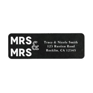 Chalkboard Chalk Mrs & Mrs Wedding Verloving Etiket