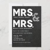 Chalkboard Chalk Mrs & Mrs Wedding Verloving Kaart (Voorkant)