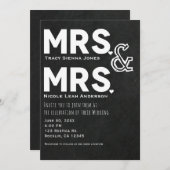 Chalkboard Chalk Mrs & Mrs Wedding Verloving Kaart (Voorkant / Achterkant)