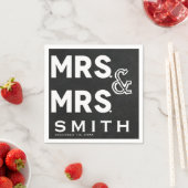 Chalkboard Chalk Mrs & Mrs Wedding Verloving Servetten (Insitu)