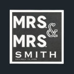 Chalkboard Chalk Mrs & Mrs Wedding Verloving Servetten<br><div class="desc">Personaliseer met of zonder tekst voor om het even welke gebeurtenis.</div>