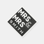 Chalkboard Chalk Mrs & Mrs Wedding Verloving Servetten (Hoek)