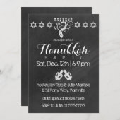 Chalkboard Chanoeka uitnodiging (Voorkant / Achterkant)