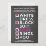 Chalkboard checklist Wedding Invitation roze Kaart<br><div class="desc">� 2 vogelsteen 2013 alle rechten voorbehouden.</div>