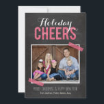 Chalkboard Cheers Holiday-fotokaarten Feestdagenkaart<br><div class="desc">Viel het seizoen met deze moderne en stijlvolle vakantiekaart van Berry Berry Sweet.</div>