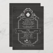 Chalkboard Chef Afstuderen Invitation Kaart (Voorkant / Achterkant)