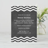 Chalkboard Chevron Bar Mitzvah Uitnodiging (Staand voorkant)