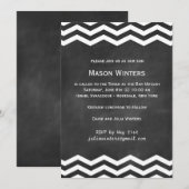 Chalkboard Chevron Bar Mitzvah Uitnodiging (Voorkant / Achterkant)