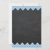 Chalkboard Chevron Boy Baby shower Invitation Kaart (Achterkant)