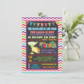 Chalkboard Chevron Mexican Fiesta Baby shower Kaart (Staand voorkant)