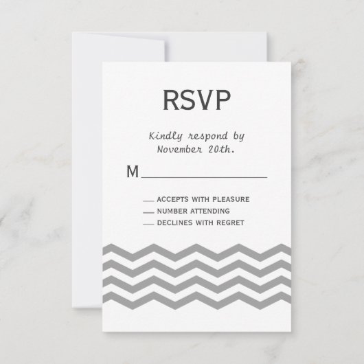 Chalkboard Chevron RSVP (Achterkant)